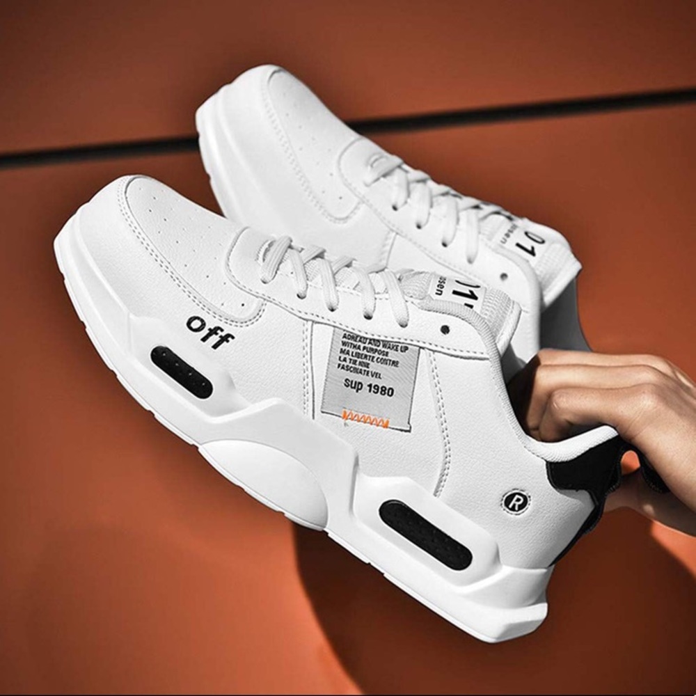 Unisex Low Top  Sport Athletic Shoes-White - Picture 6 of 8